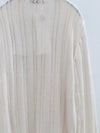 SWAYING 25 Autumn and Winter Fringed Crochet Tencel Blended Long Sleeve Pullover SW-SW25AW1T09C1S2-BAI White